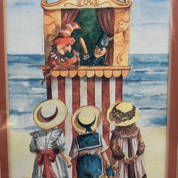 Vintage Punch And Judy By Faye Whittaker Framed Print Wall Art - Picture 4 of 6